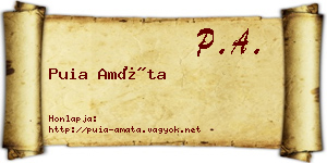 Puia Amáta névjegykártya